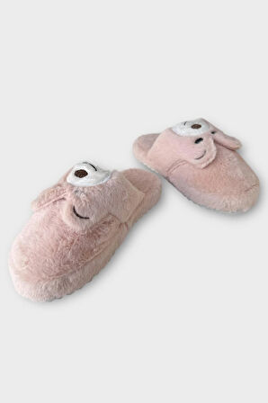 Kadın Kışlık Sevimli Panda Figürlü Kaydırmaz Taban Ev Terliği Panduf PUDRA