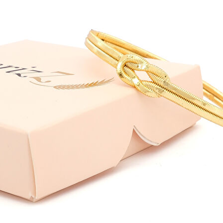 Altın Kaplama İmitasyon Aşk Düğümü Kelepçe Bileklik BLZ-649