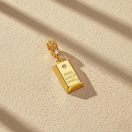 Altın Kaplama İmitasyon Külçe Model Kolye Ucu TGR-737