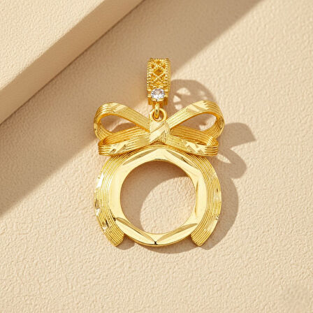 Altın Kaplama İmitasyon  Çeyrek Çerçeveli Kolye Ucu TGR-738