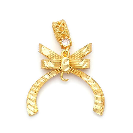 Altın Kaplama İmitasyon Küçük Boy Kurdeleli Kolye Ucu TGR-740