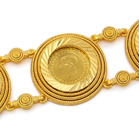 Altın Kaplama İmitasyon Desenli Üç Çeyrek Altınlı Bileklik BLK-1193