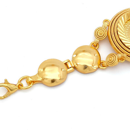 Altın Kaplama İmitasyon Desenli Üç Çeyrek Altınlı Bileklik BLK-1193