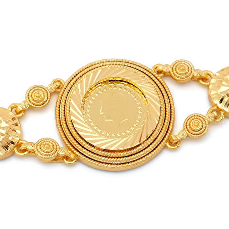 Altın Kaplama İmitasyon Desenli Çeyrek Altınlı Bileklik BLK-1197