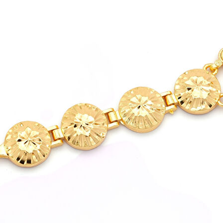 Altın Kaplama İmitasyon Desenli Çeyrek Altınlı Bileklik BLK-1197