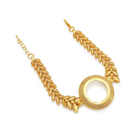 Altın Kaplama İmitasyon Çiçek Desenli  Yarım Çerçeveli Bileklik  BLK-1198