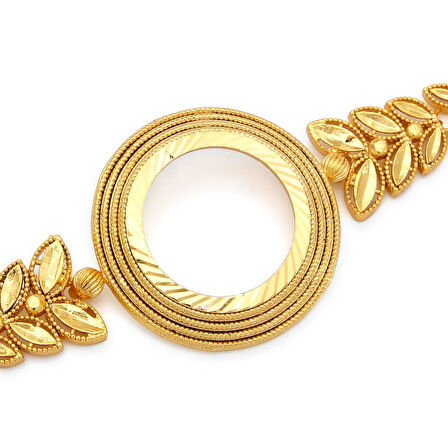 Altın Kaplama İmitasyon Çiçek Desenli  Yarım Çerçeveli Bileklik  BLK-1198