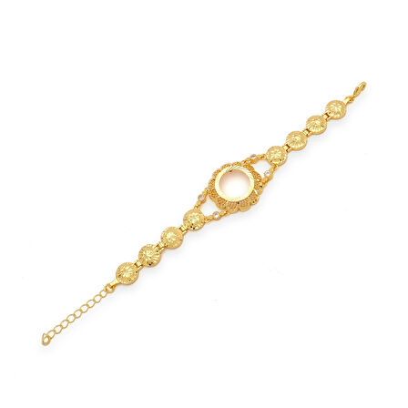 Altın Kaplama İmitasyon Çiçek Desenli Çeyrek Çerçeveli Çerçeve Bileklik BLK-1200