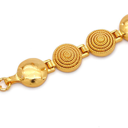 Altın Kaplama İmitasyon Zirkon Taşlı Çeyrek Çerçeveli Bileklik BLK-1202