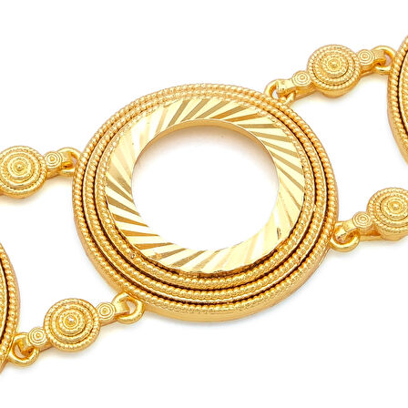 Altın Kaplama İmitasyon Desenli Dört Çeyrek Çerçeveli Bileklik BLK-1206