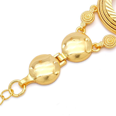 Altın Kaplama İmitasyon Desenli Dört Çeyrek Çerçeveli Bileklik BLK-1206