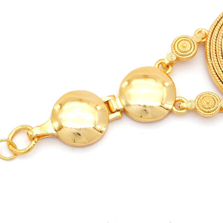 Altın Kaplama İmitasyon Dört Çeyrek Altınlı Desenli Bileklik BLK-1207