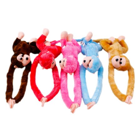 Kızılkaya Oyuncak Peluş Maymun Müzikli Küçük Sarılan Kzl-2101004 (Karışık Renk 1 Adet)