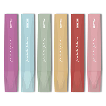 Gıpta Pickpen Kesik Uç Fosforlu Kalem 6 lı Set