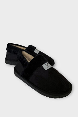 Ultra Hafif İçi Tüylü  Ev Ayakkabısı Kadın Panduf SİYAH