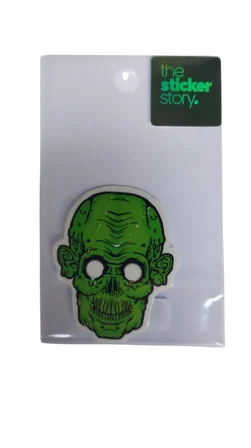 Ekstrafix Yapışkanlı Sudan Etkilenmeyen Sticker The Sticker Story Yeşil Kurukafa Tss0041 (1 Adet)