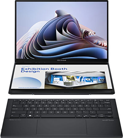 Asus Zenbook Duo Intel Core Ultra 7 255H 32GB Ddr5 2tb SSD Intel Arc Graphics WIN11PRO 14" 3k OLED 120Hz 500NITS Dokunmatik Taşınabilir Bilgisayar UX8406CAP03 + Zettaçanta