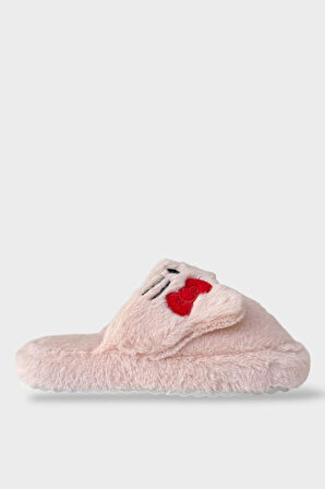 Kışlık Kadın HelloKitty Figürlü Kaydırmaz Taban Ev Ayakkabısı Panduf PUDRA