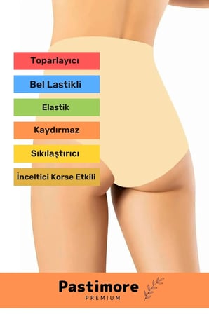 enENSTYLE FASHION BOUTIQUEYüksek Belli Toparlayıcı Lastikli Inceltici Korse Özellikli Şerit Göstermez Dikişsiz Ten Bato Külot