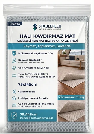 Stableflex Halı Kaydırmaz Mat | Halı Sabitleyici, Kaymayı Önleyen Kaydırmaz Altlık | Kolay Kesilebilir ve Zemini Koruyan
