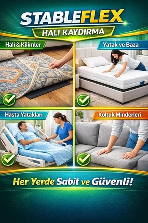 Stableflex Halı Kaydırmaz Mat | Halı Sabitleyici, Kaymayı Önleyen Kaydırmaz Altlık | Kolay Kesilebilir ve Zemini Koruyan