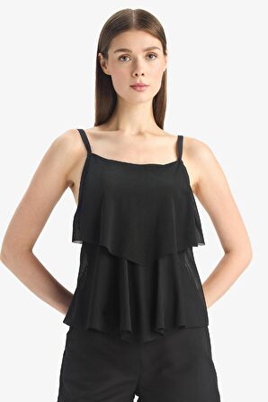 DeFacto Regular Fit Tül Tankini-Fall in Love E3293AX25SMBK81