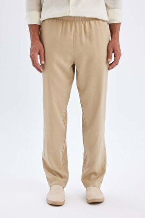 DeFacto Relax Fit Dar Paça Keten Karışımlı Pantolon C1140AX24SMBG732