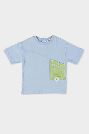 Erkek Çocuk Cepli T-Shirt Mavi