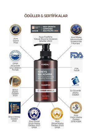 Kırılma Karşıtı, Besleyici Şampuan Kundal Honey & Macadamia Nature Shampoo 500ml (Amber Vanilla)