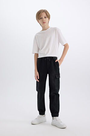 DeFacto Erkek Çocuk Kargo Fit Jean Pantolon C4514A824WNNM36
