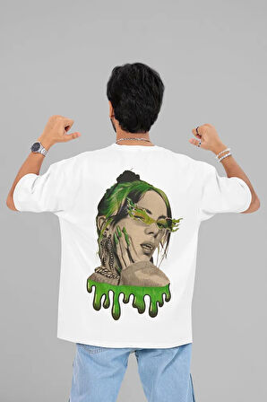 Billie Eilish Baskılı Unisex Oversize Tasarım Şarkıcı Tişört