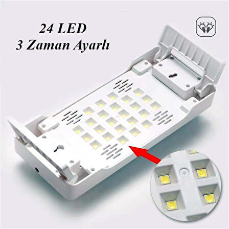 El Yastıklı 24 Led 3 Zaman Ayarlı Uv Oje Kurutucu 