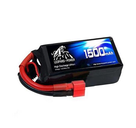 Leopard Power 1500 mAh 7.4V 2S 30C Lityum Polimer Lipo Batarya Pil T Plug