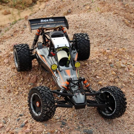 SY RACING 1/5 Baja 5B 30.5CC RTR Kurşunsuz Benzinli Uzaktan Kumandalı RC Arazi Model Araba 80+ Kmh 75CM Uzunluk Offroad Gri( Kullanıma Hazır )