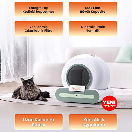 Groove Ti+ 65L WiFi Otomatik Akıllı Kedi Tuvaleti Yeni Versiyon