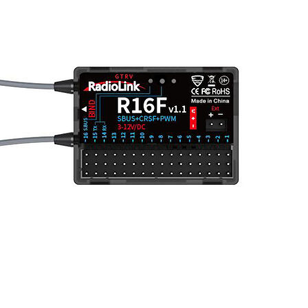 Radiolink T16D 2.4Ghz 16 Kanal Radio Kontrol Uzaktan Kumanda +R16F Alıcı ELRS,CROSSFIRE Destekli (Çanta Dahil)