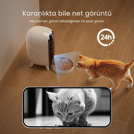 Petfit Meow Pure 3L Wi-Fi Kameralı Akıllı Otomatik Kedi Köpek Mama Kabı Besleme Ünitesi (Sesli Komut+Çelik Kase+APP Kontrol)