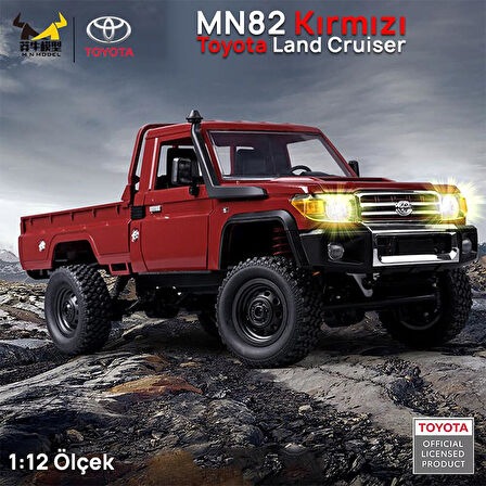 MN Model MN82 1/12 Toyota Land Cruiser LC79 4WD RC Model Crawler Offroad Uzaktan Kumandalı Araba Truck RTR Lisanslı Kırmızı+Dahili Işık Seti