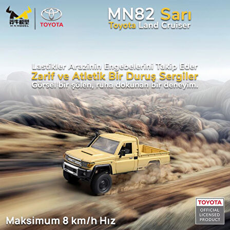 MN Model MN82 1/12 Toyota Land Cruiser LC79 4WD RC Model Crawler Offroad Uzaktan Kumandalı Araba Truck RTR Lisanslı Sarı+Dahili Işık Seti