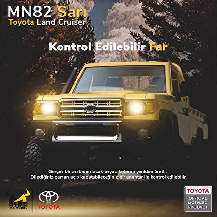 MN Model MN82 1/12 Toyota Land Cruiser LC79 4WD RC Model Crawler Offroad Uzaktan Kumandalı Araba Truck RTR Lisanslı Sarı+Dahili Işık Seti