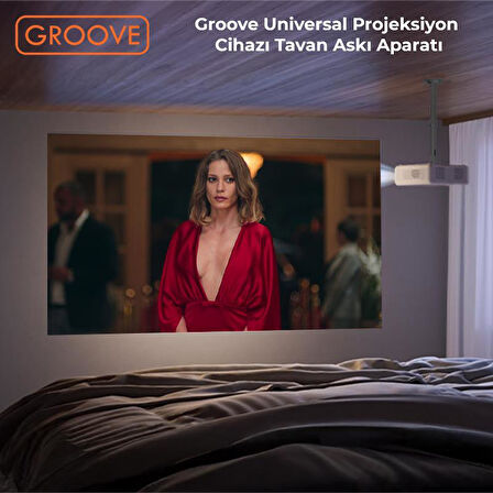 Vankyo Groove 30-60CM Alüminyum Projeksiyon Cihazı Tavan Askı Aparatı Duvar Bağlantı Aparatı Universal Projector Siyah (360° Dönebilen Tripod Yuvalı)