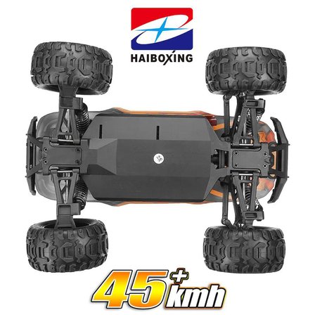HAIBOXING RC 1/16 Ravage 45+ KM/H Sürat Uzaktan Kumandalı RC Model Araba RTR Elektrikli 4WD Brushless Fırçasız Offroad Truck (Sarı) + 1500 mAh 7.4V 2S 30C Lipo Batarya