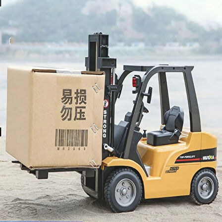 HUINA 1576 1/10 Yüksek Kalite RC Model Forklift & Römork Vinç Set İş Makinesi RC Uzaktan Kumandalı Metal -2.4G 8 Kanal Full Fonksiyon Sesli&Işıklı