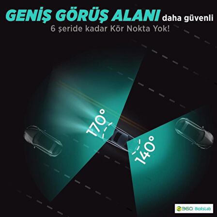 360+ G980H Ön Gerçek 4K 3840x2160p UHD - Arka 1080P FHD 170° Geniş Açı Lens Gece Görüşü Dahili Gps + Park Modu Bağlantı Kablosu Combo 