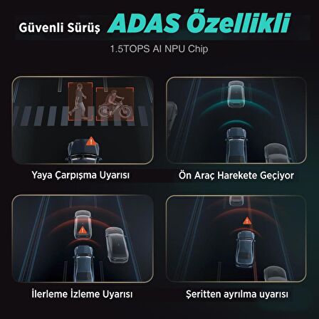 360+ G980H Ön Gerçek 4K 3840x2160p UHD - Arka 1080P FHD 170° Geniş Açı Lens Gece Görüşü Dahili Gps + Park Modu Bağlantı Kablosu Combo 