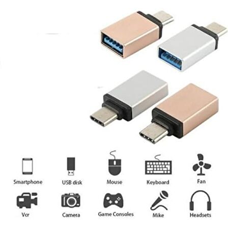 Daytona DR01 Macbook Uyumlu Type-C - USB 3.0 Otg USB Flash Driver Klavye Mouse Konsol Flash Bellek Dönüştürücü Çevirici Adaptör