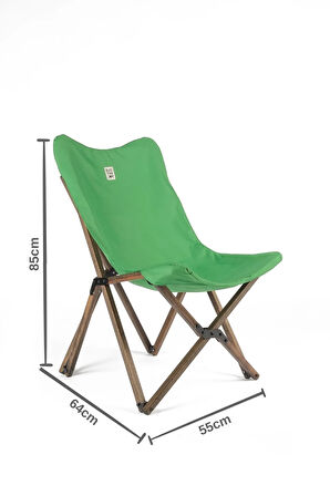 Bag The Joy Ahşap Katlanır Masa Sandalye Seti Antrasit Iskelet Yeşil Kılıf -60x60x55 Masa