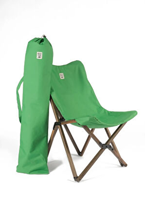 Bag The Joy Ahşap Katlanır Masa Sandalye Seti Antrasit Iskelet Yeşil Kılıf -70x70x55 Masa