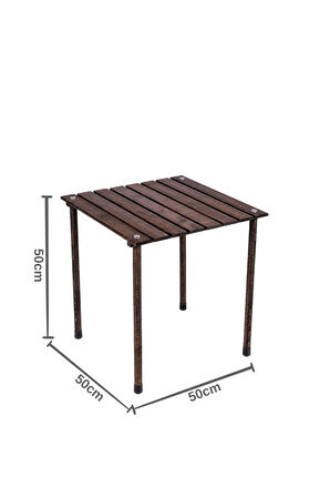 Bag The Joy Ahşap Katlanır Masa Sandalye Seti Antrasit Iskelet Kırmızı Kılıf -50x50x50 Masa