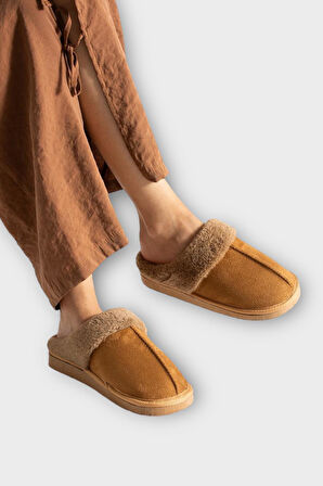 Kadın İçi Yünlü Sıcak Tutan Kışlık Ev Terliği TABA